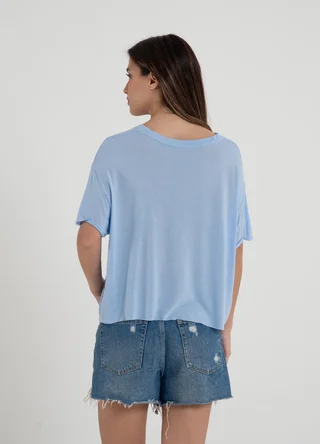 Remera con dobladillo viscosa  - Vista 4