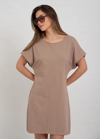 Vestido jersey corto con recorte  - Vista 3