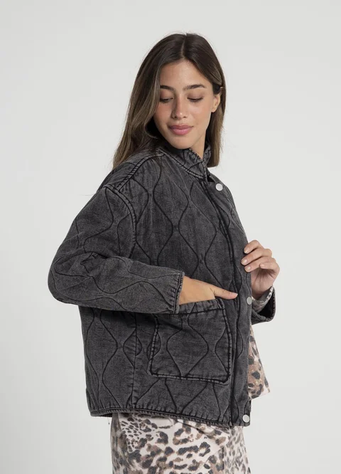 Campera denim matelasse