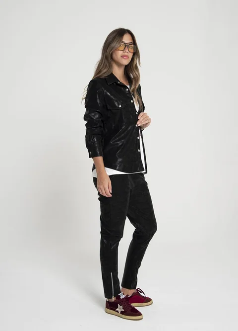 Babucha eco cuero con cierre 