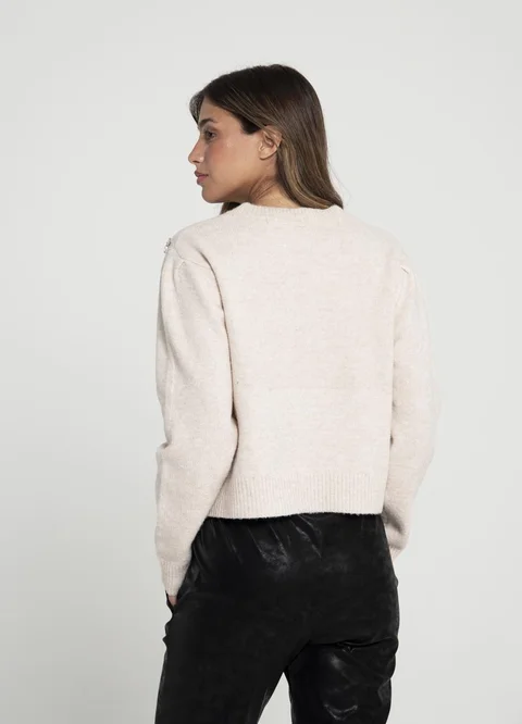 Sweater con strass en sisa 