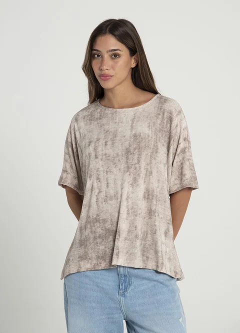 Remera morley estampada con tajos 