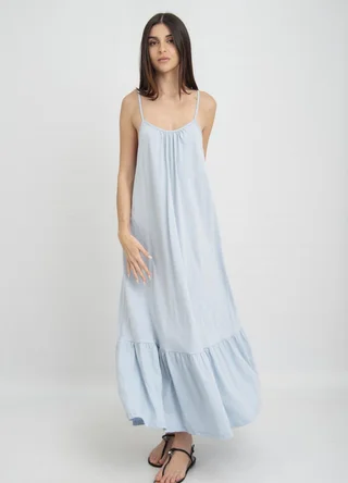 Vestido jersey flame con volado en  ruedo - Vista 2