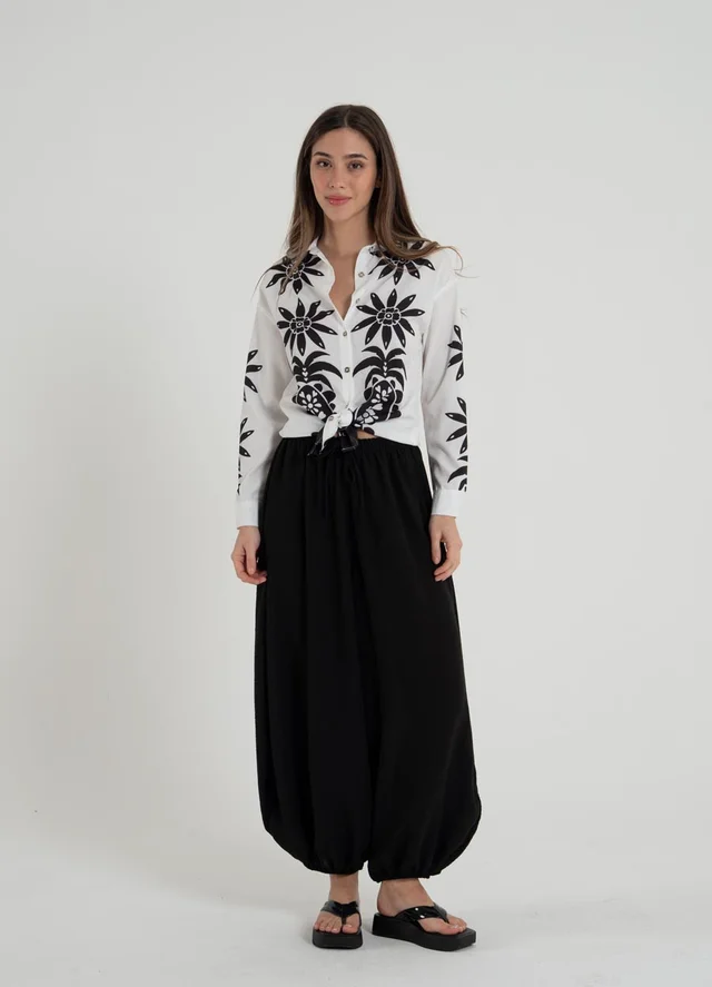 Camisa estampada hojas 