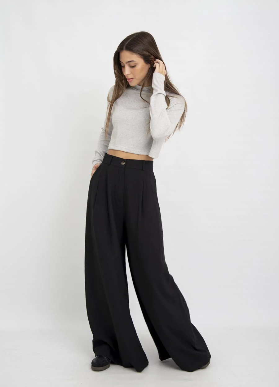 Polera de lanilla con lurex crop 