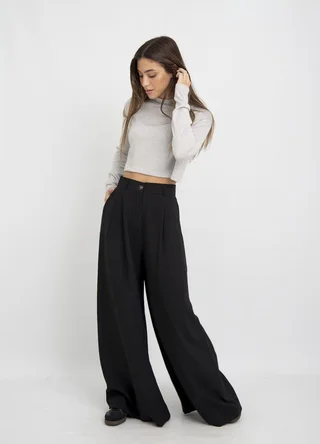 Polera de lanilla con lurex crop  - Vista 3