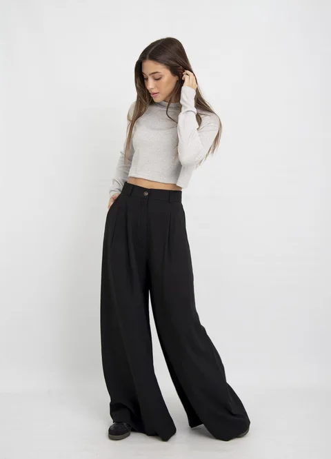Polera de lanilla con lurex crop 