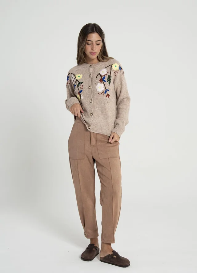 Saco bordado flores de colores 