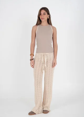 Musculosa morley algodon con puntilla  - Vista 2