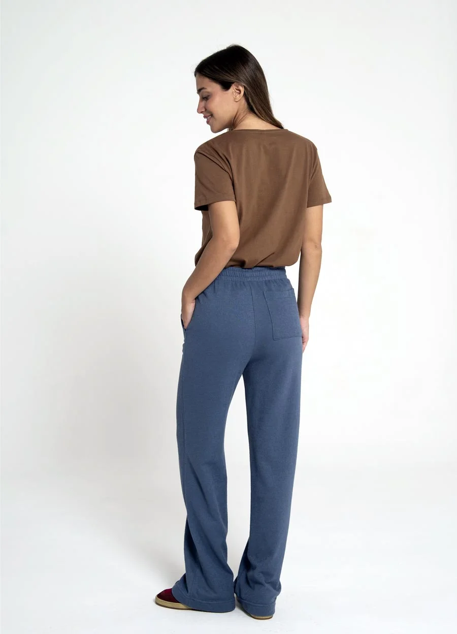 Pantalon tejido rustico con alforza