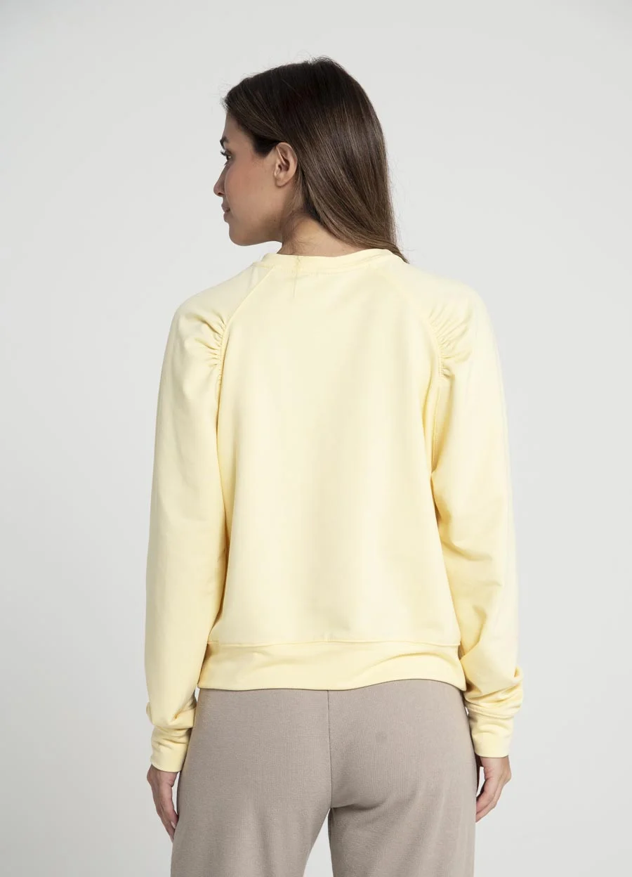 Buzo rustico con spandex y frunce en hombro