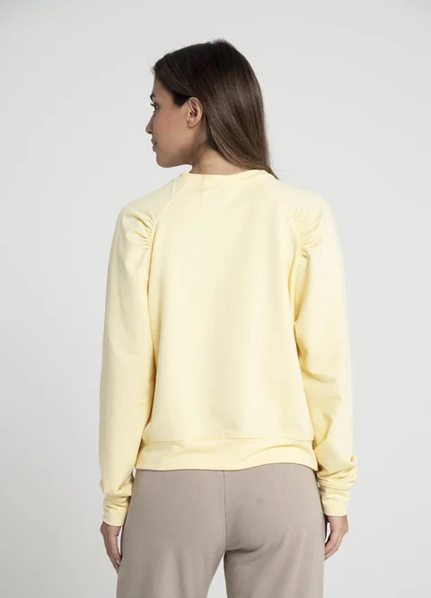 Buzo rustico con spandex y frunce en hombro