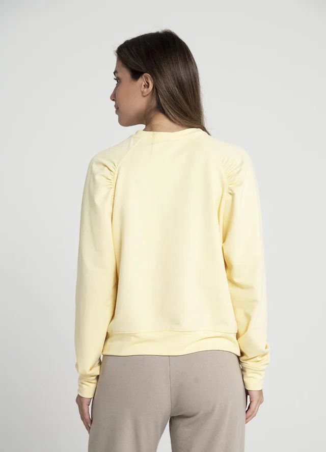 Buzo rustico con spandex y frunce en hombro