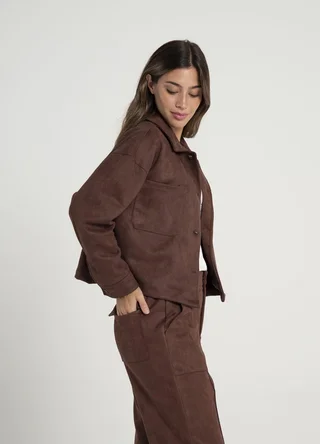 Camisaco gamuza con boton  - Vista 3