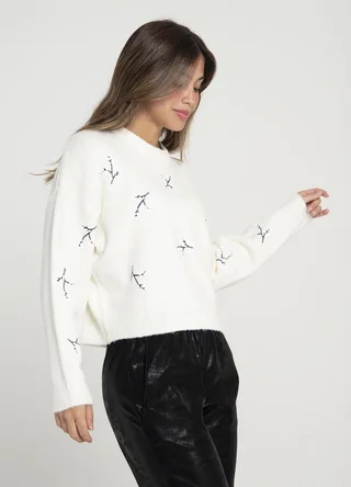 Sweater hojas con lentejuelas  - Vista 3