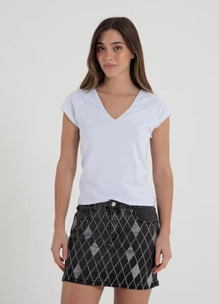 Mini de jean con strass  - Vista 1