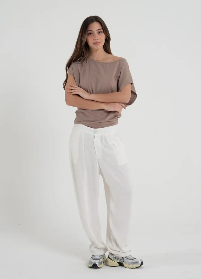Pantalon de lino slouchy 