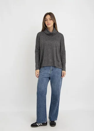 Poleron lurex con tajos - Vista 3