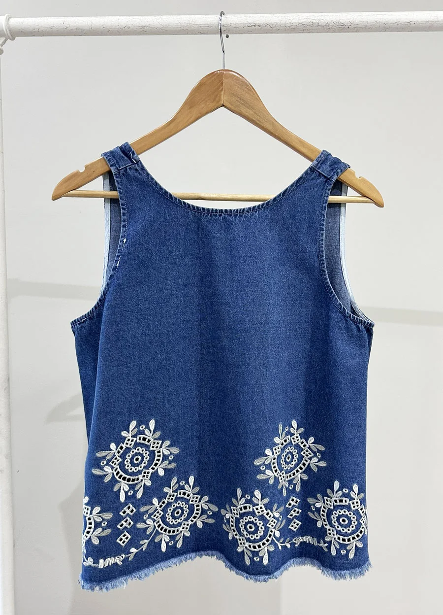 Musculosa denim calada 