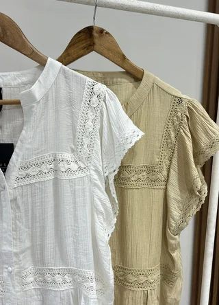 Camisa cuello mao con volados  - Vista 6