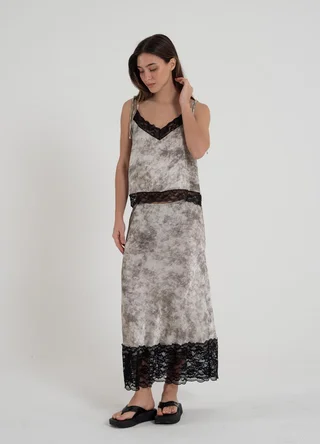 Musculosa saten para atar lencera - Vista 3