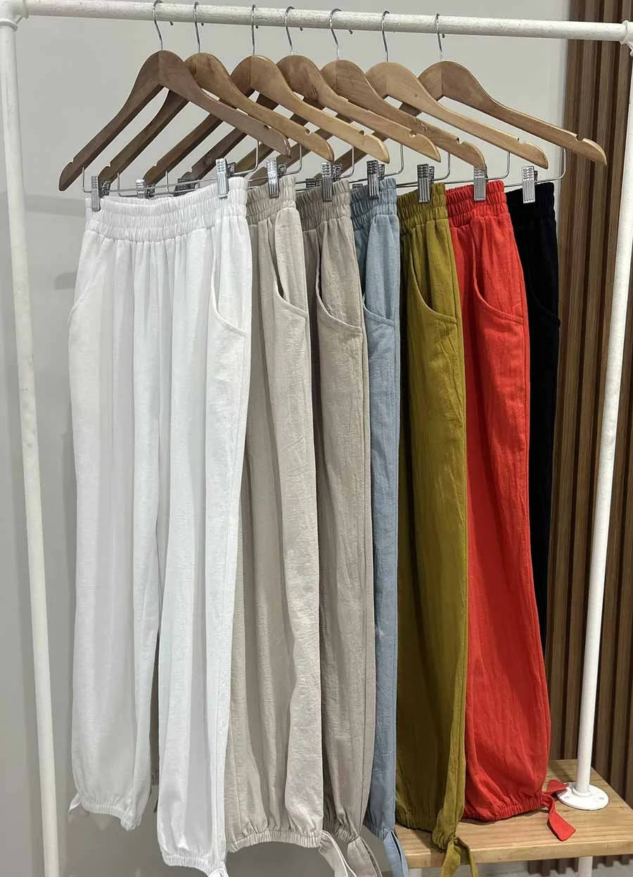 Pantalon balloon gasa con moño