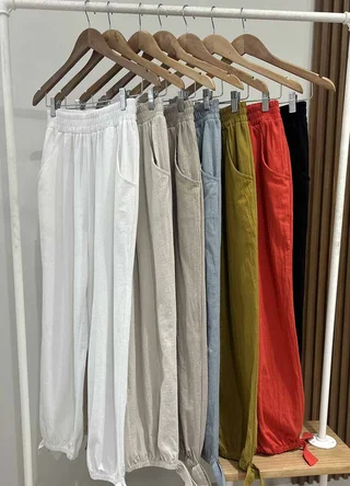 Pantalon balloon gasa con moño - Vista 4