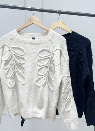 Sweater bordado al tono en manga  - Vista 6