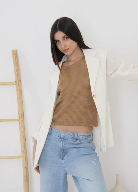 Blazer de lino clasico 