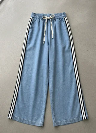 Palazzo denim con tira - Vista 6