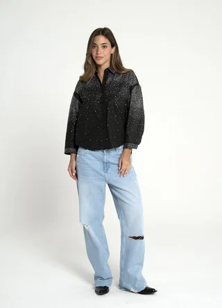 Camisa full strass 3/4 - Vista 2