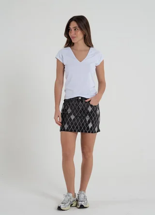 Remera jey spandex escote V con costuras  - Vista 1