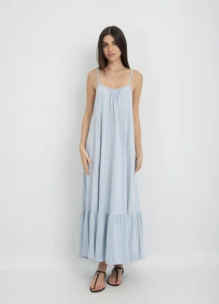 Vestido jersey flame con volado en  ruedo - Vista 1