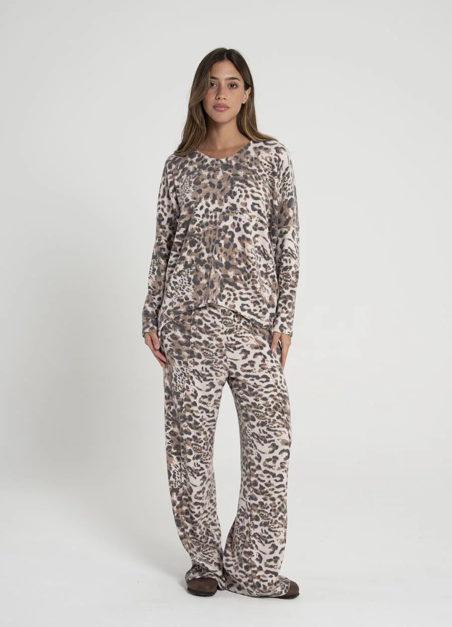 Palazzo con alforza print 