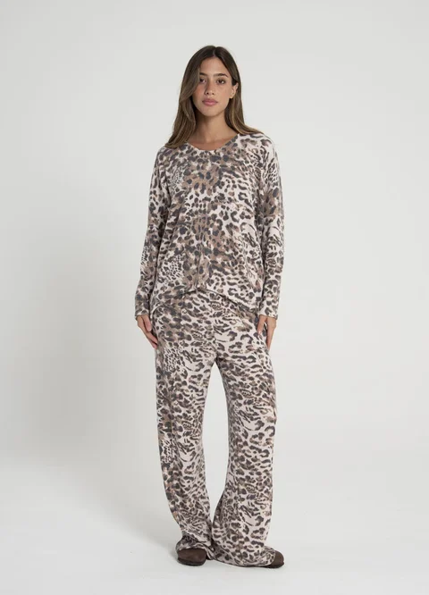 Palazzo con alforza print 