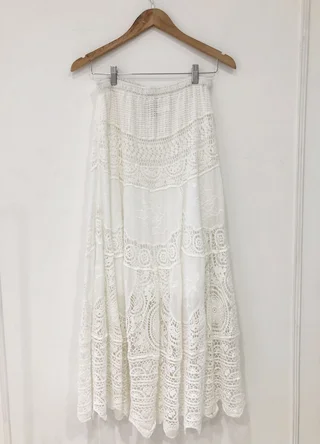 Falda combinada con encaje  - Vista 6