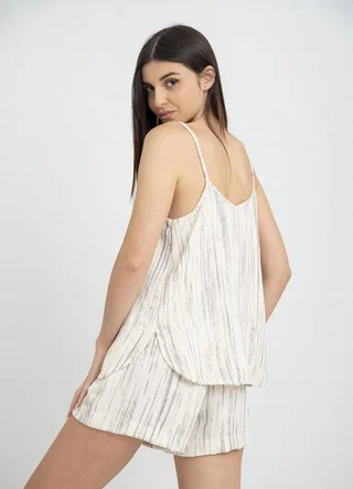 Musculosa sedita estampada bretel fino  - Vista 4