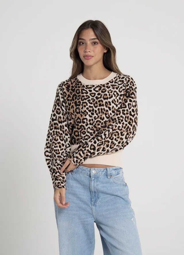 Sweater print combinado 