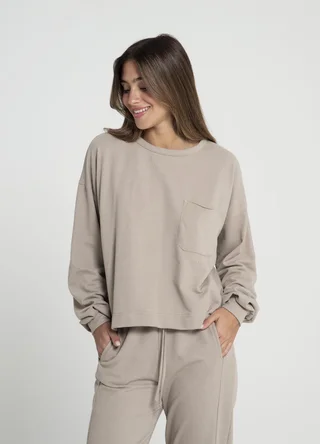 Buzo tejido rustico con bolsillo  - Vista 1