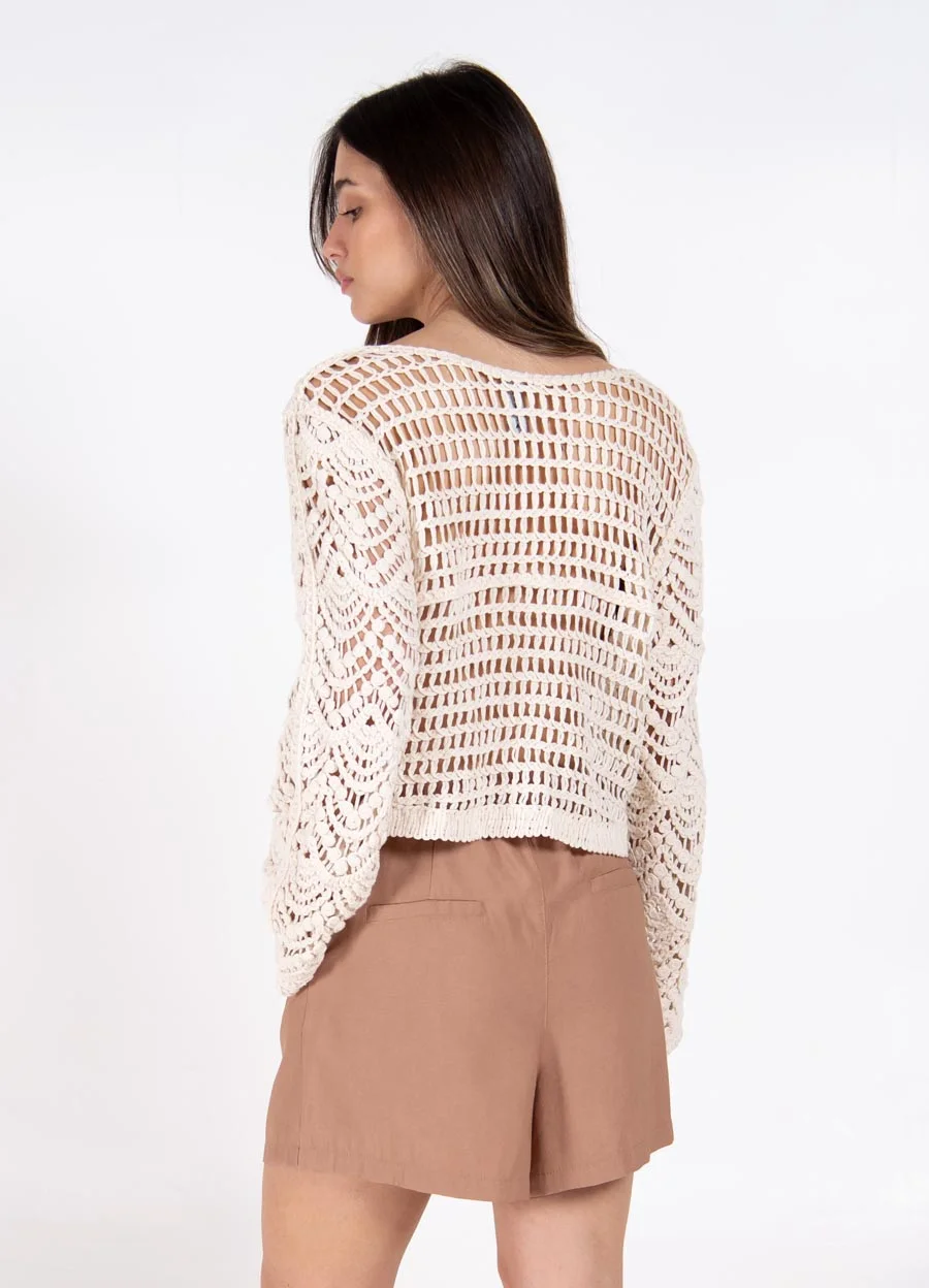 Saco tejido abanicos con lentejuelas 