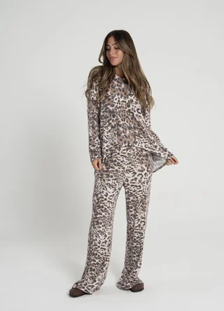 Palazzo con alforza print  - Vista 3