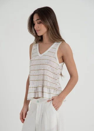 Musculosa flame con volado  - Vista 4