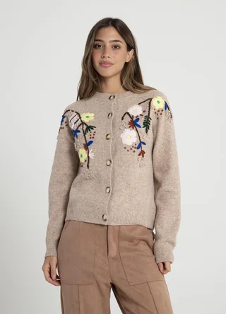 Saco bordado flores de colores  - Vista 3