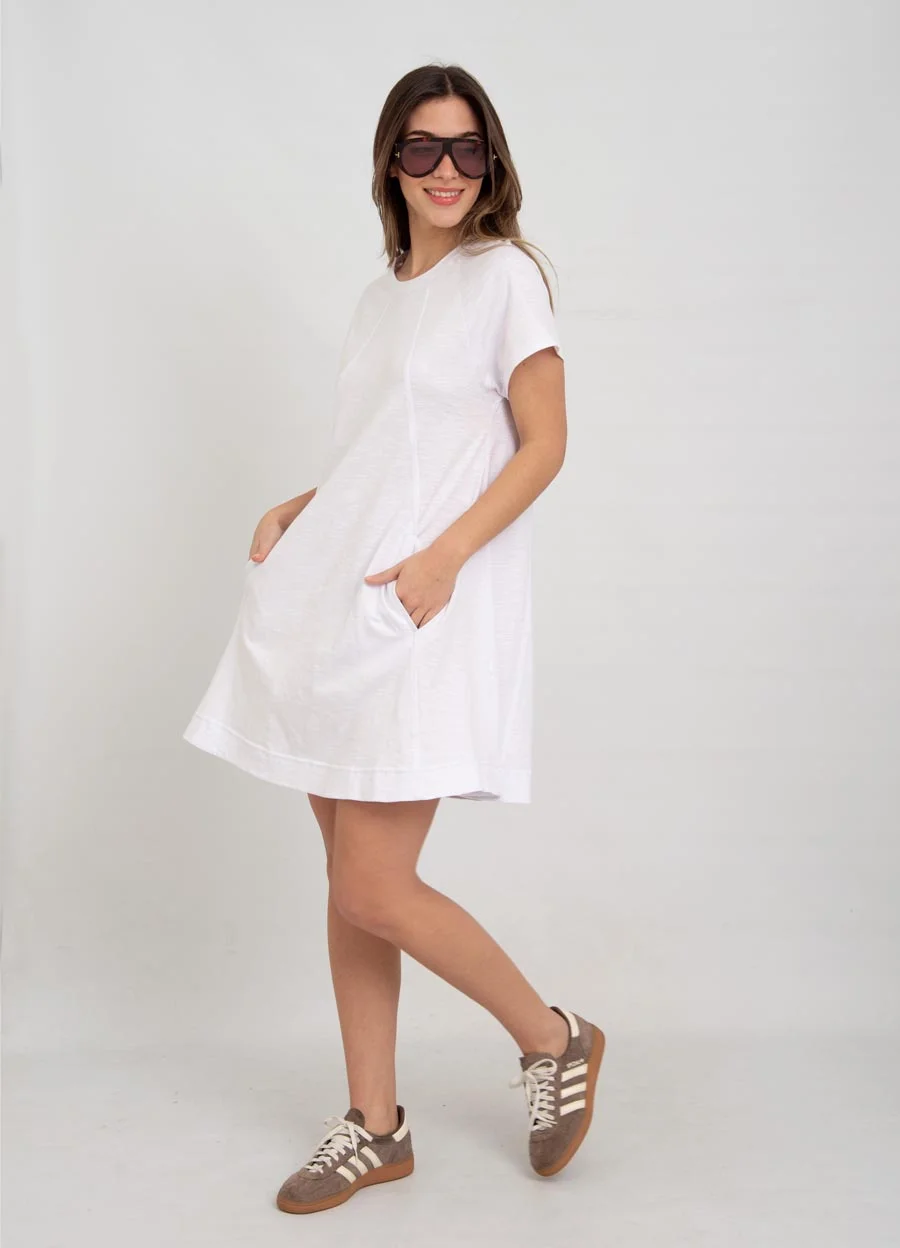 Vestido corto jersey flame con bolsillos 