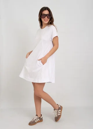Vestido corto jersey flame con bolsillos  - Vista 2