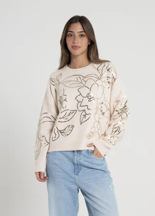 Sweater full bordado lentejuelas  - Vista 1