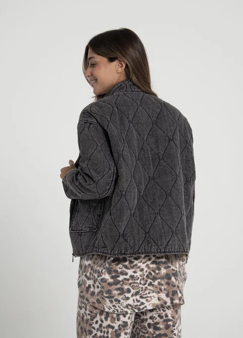 Campera denim matelasse