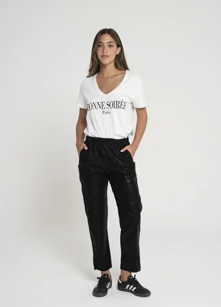 Babucha eco cuero con recortes - Vista 1