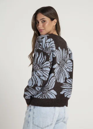 Sweater estampado flores grandes  - Vista 6
