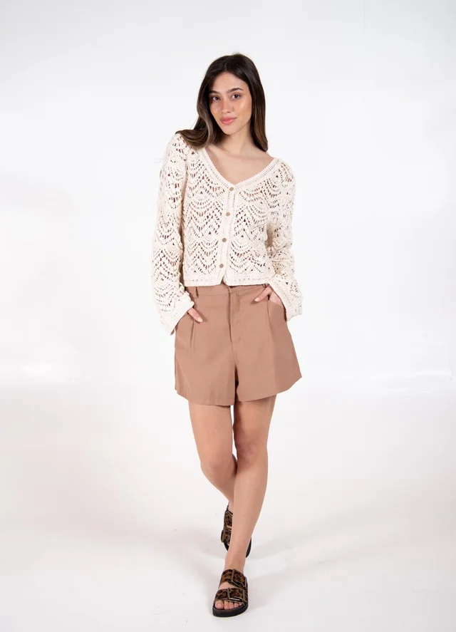 short tencel con pinza 